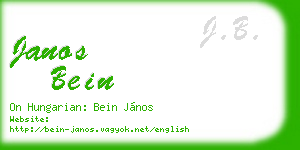 janos bein business card